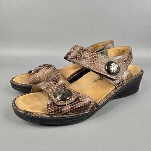 Finn Comfort Women Alayna Ankle Strap Sandals Snakeskin Wedge Size 4.5UK /US 7.5